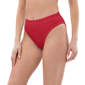 Pono Kai Red Eco High-Waisted Bikini Bottom