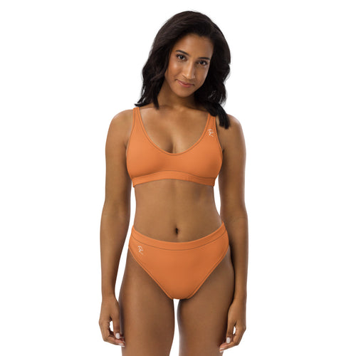 Pono Kai Flamenco Orange Eco High-Waisted Bikini Set