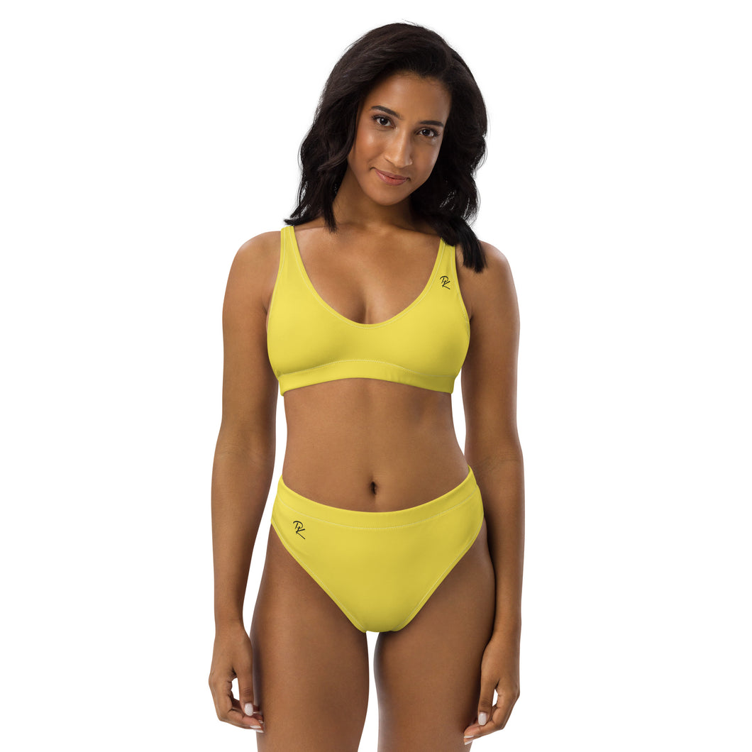 Pono Kai Paris Daisy Yellow Eco High-Waisted Bikini Set