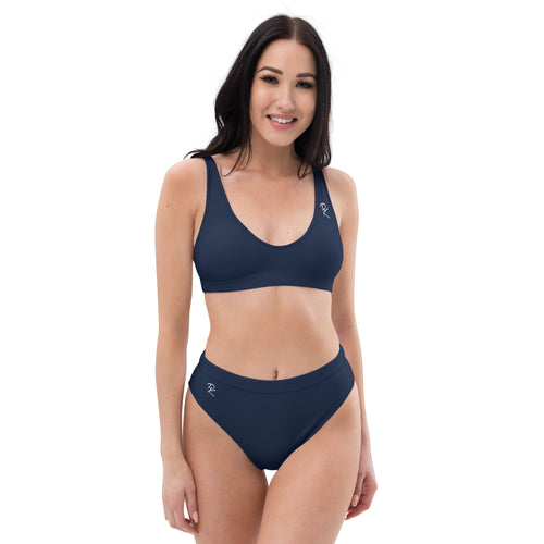 Pono Kai Navy Eco High-Waisted Bikini Set