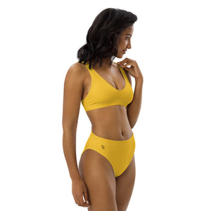 Pono Kai Yellow Recycled High-Waisted Bikini Set