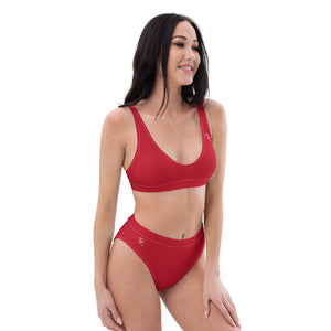 Pono Kai Red Eco High-Waisted Bikini Set