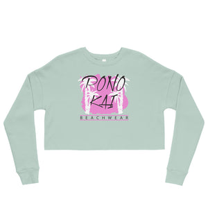 Pono Kai Pink Palms Crop Sweatshirt